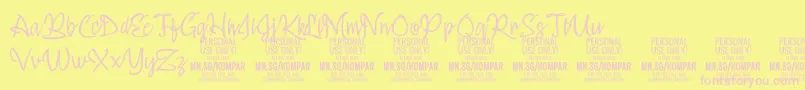 KomparThinPersonalUseOnly Font – Pink Fonts on Yellow Background