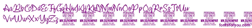 KomparThinPersonalUseOnly Font – Purple Fonts on White Background