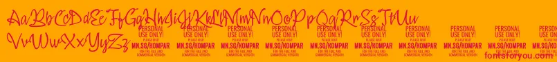 KomparThinPersonalUseOnly Font – Red Fonts on Orange Background