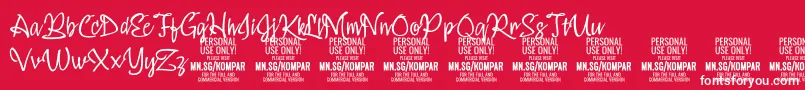Шрифт KomparThinPersonalUseOnly – белые шрифты на красном фоне