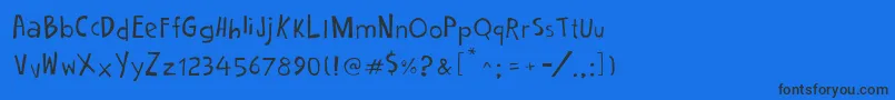 Шрифт Cartoon2PackageItalic – чёрные шрифты на синем фоне