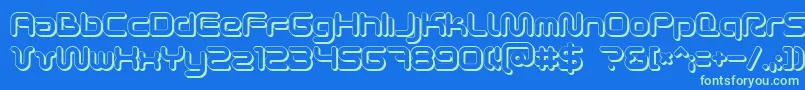 SciFied2002Ultra Font – Green Fonts on Blue Background