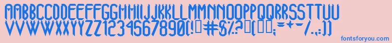 Czcionka AjXanadu – niebieskie czcionki na różowym tle