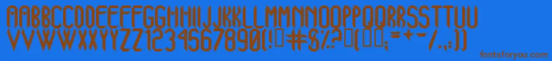 AjXanadu-Schriftart – Braune Schriften auf blauem Hintergrund
