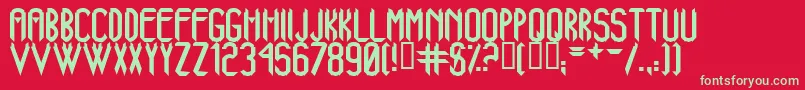 AjXanadu Font – Green Fonts on Red Background