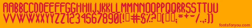 AjXanadu Font – Red Fonts on Orange Background
