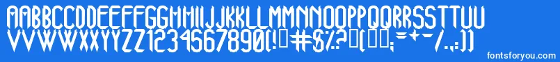 Fonte AjXanadu – fontes brancas em um fundo azul