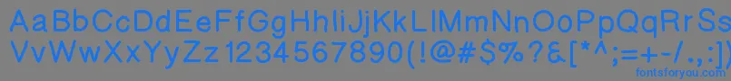 フォントKaorigelbold – 灰色の背景に青い文字