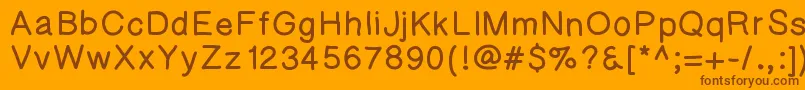 Saiba mais sobre a fonte Kaorigelbold Fonte Kaorigelbold – fontes marrons em um fundo laranja