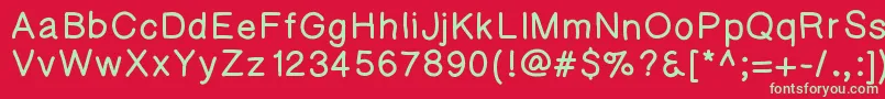 フォントKaorigelbold – 赤い背景に緑の文字