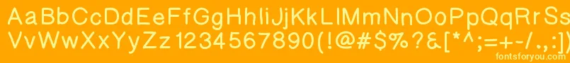 Kaorigelbold-Schriftart – Gelbe Schriften auf orangefarbenem Hintergrund