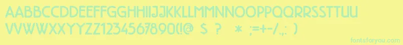 Шрифт DkHighTea – зелёные шрифты на жёлтом фоне