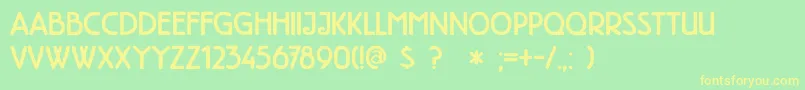 DkHighTea-Schriftart – Gelbe Schriften auf grünem Hintergrund
