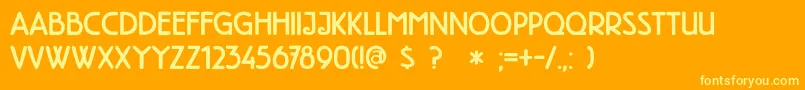 DkHighTea Font – Yellow Fonts on Orange Background