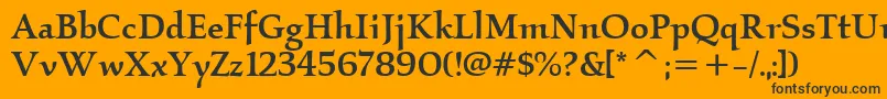 KallosItcMedium Font – Black Fonts on Orange Background