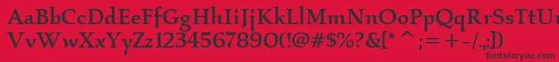 KallosItcMedium Font – Black Fonts on Red Background