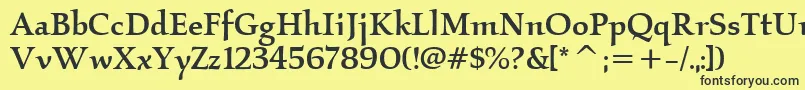 KallosItcMedium Font – Black Fonts on Yellow Background