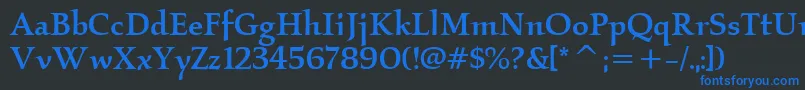 KallosItcMedium Font – Blue Fonts on Black Background