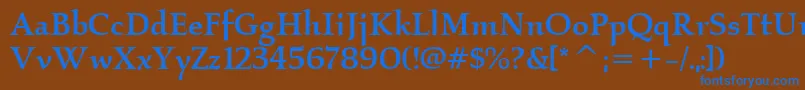 KallosItcMedium Font – Blue Fonts on Brown Background