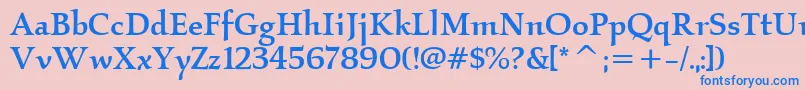 KallosItcMedium Font – Blue Fonts on Pink Background