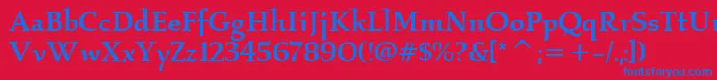 KallosItcMedium Font – Blue Fonts on Red Background