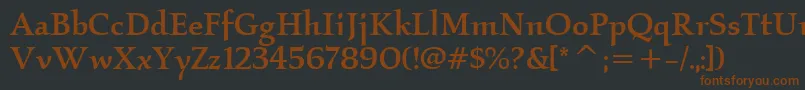 Шрифт KallosItcMedium – коричневые шрифты на чёрном фоне
