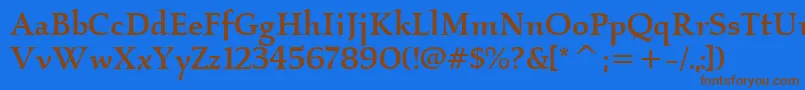 KallosItcMedium Font – Brown Fonts on Blue Background