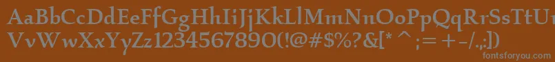 KallosItcMedium Font – Gray Fonts on Brown Background