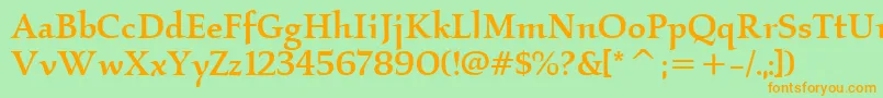 KallosItcMedium Font – Orange Fonts on Green Background