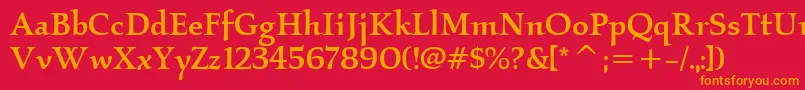 KallosItcMedium Font – Orange Fonts on Red Background