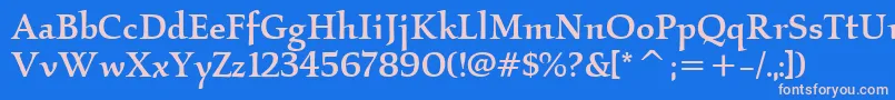 KallosItcMedium Font – Pink Fonts on Blue Background