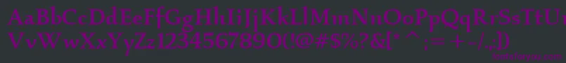 KallosItcMedium Font – Purple Fonts on Black Background