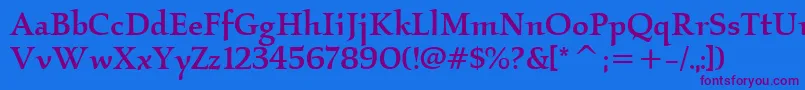 KallosItcMedium Font – Purple Fonts on Blue Background