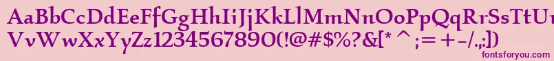 KallosItcMedium Font – Purple Fonts on Pink Background