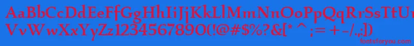 KallosItcMedium Font – Red Fonts on Blue Background