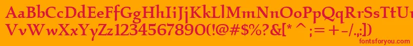 KallosItcMedium Font – Red Fonts on Orange Background