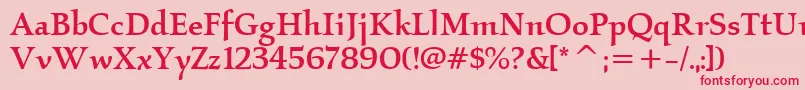 KallosItcMedium Font – Red Fonts on Pink Background