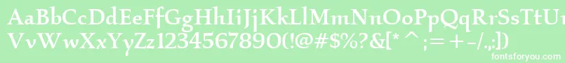 KallosItcMedium Font – White Fonts on Green Background