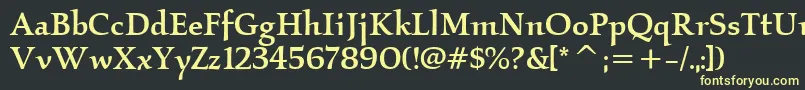 KallosItcMedium Font – Yellow Fonts on Black Background