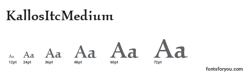 KallosItcMedium Font Sizes