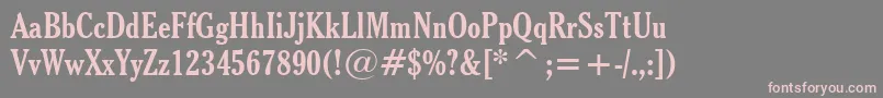 CheltenhamBoldCondensedBt Font – Pink Fonts on Gray Background