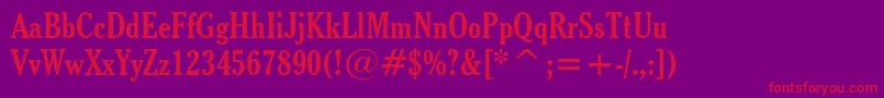 CheltenhamBoldCondensedBt Font – Red Fonts on Purple Background