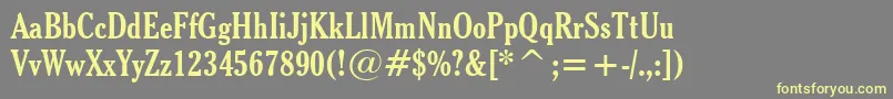CheltenhamBoldCondensedBt Font – Yellow Fonts on Gray Background