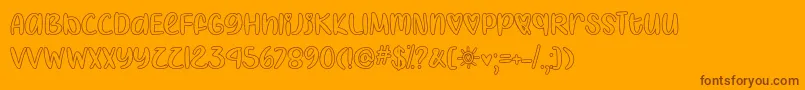 IHeartColoringOtf Font – Brown Fonts on Orange Background