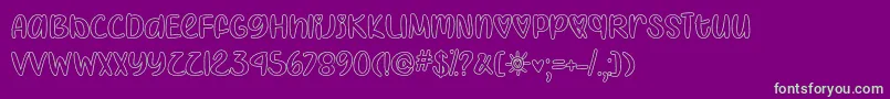 IHeartColoringOtf Font – Green Fonts on Purple Background