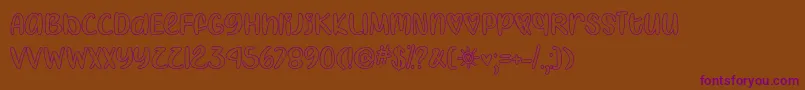 IHeartColoringOtf-Schriftart – Violette Schriften auf braunem Hintergrund