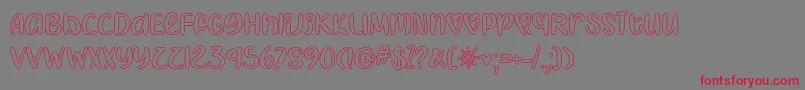 IHeartColoringOtf-Schriftart – Rote Schriften auf grauem Hintergrund