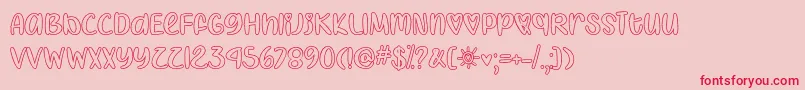 IHeartColoringOtf Font – Red Fonts on Pink Background