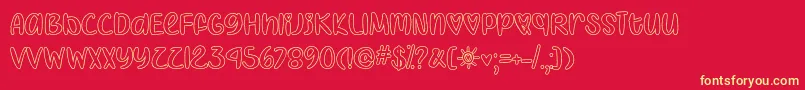 Шрифт IHeartColoringOtf – жёлтые шрифты на красном фоне