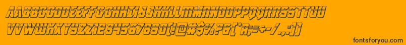 フォントAntilleslaser3Dital – 黒い文字のオレンジの背景